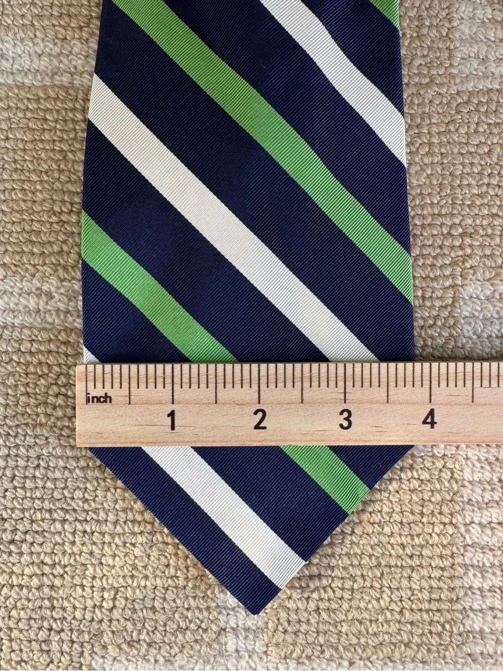 Brooks Brothers Makers Repp Stripe Vintage Silk Tie Navy Green White Classic